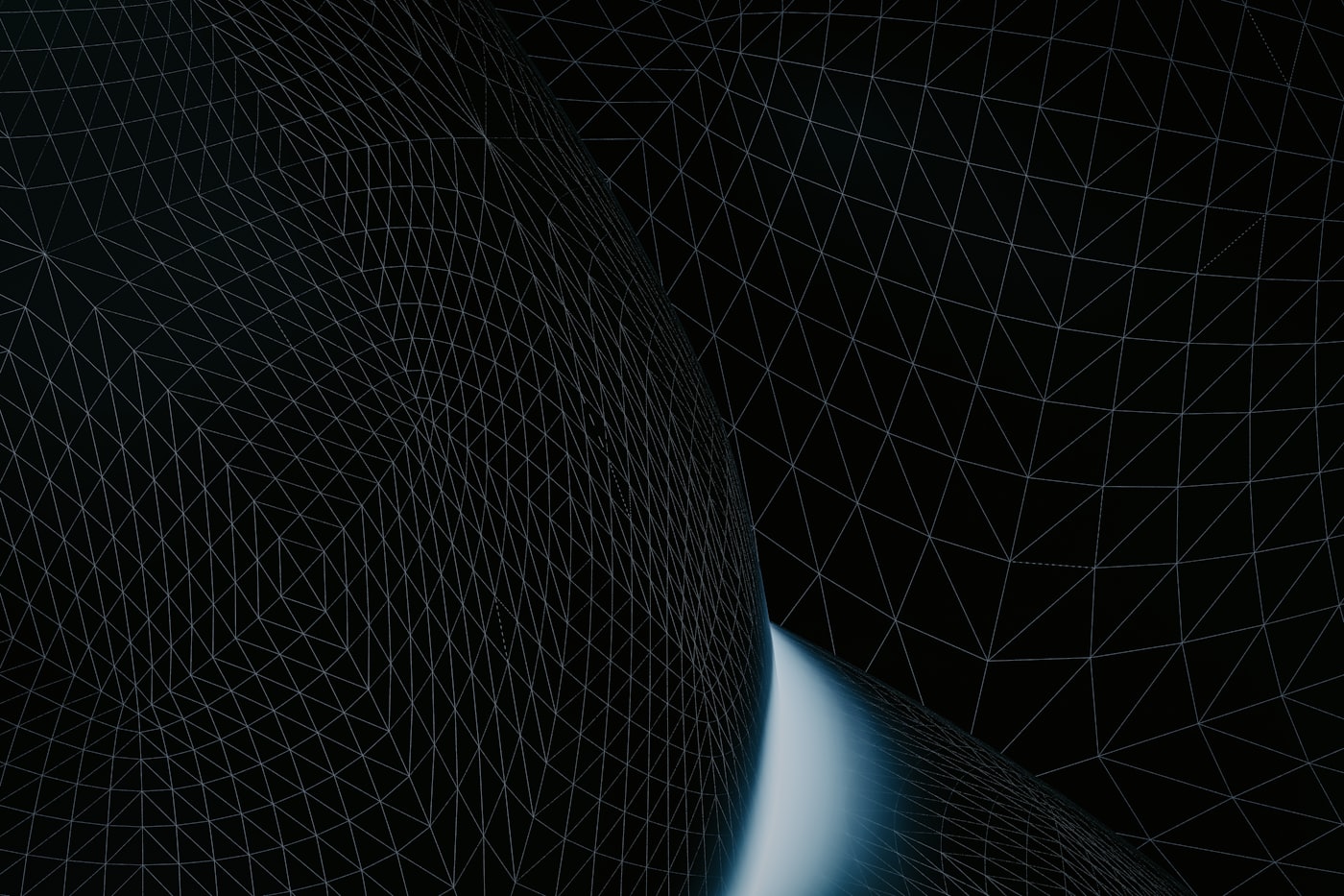 Abstract neon architecture mesh